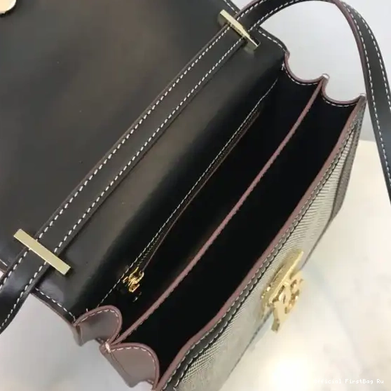 Official FirstBag Ru BURBERRY Leather TB Two-tone and Canvas Bag 0605